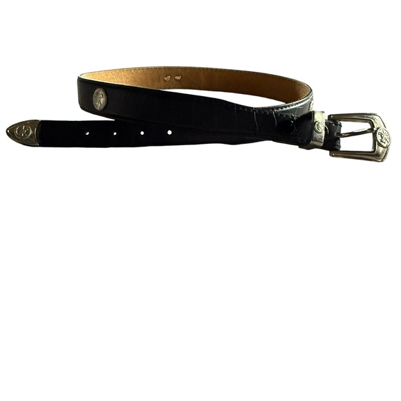 Black Leather Belt with Golf Club Medallions Size Medium - Picture 2 of 8